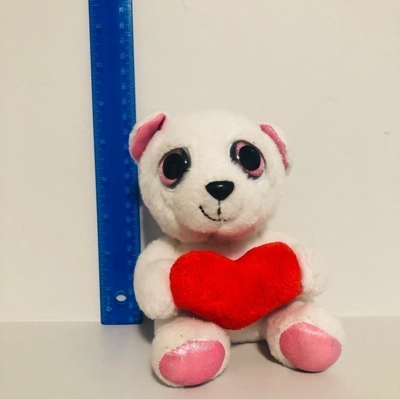 RUSS Bear Holding Heart Teddy Plush Valentines Stuffed Animal Pink - Picture 9 of 9
